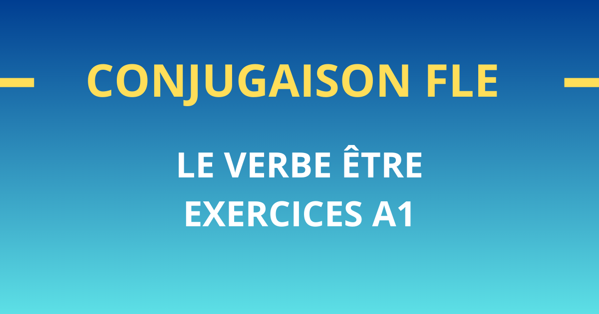 conjugaison fle verbe etre exercices a1