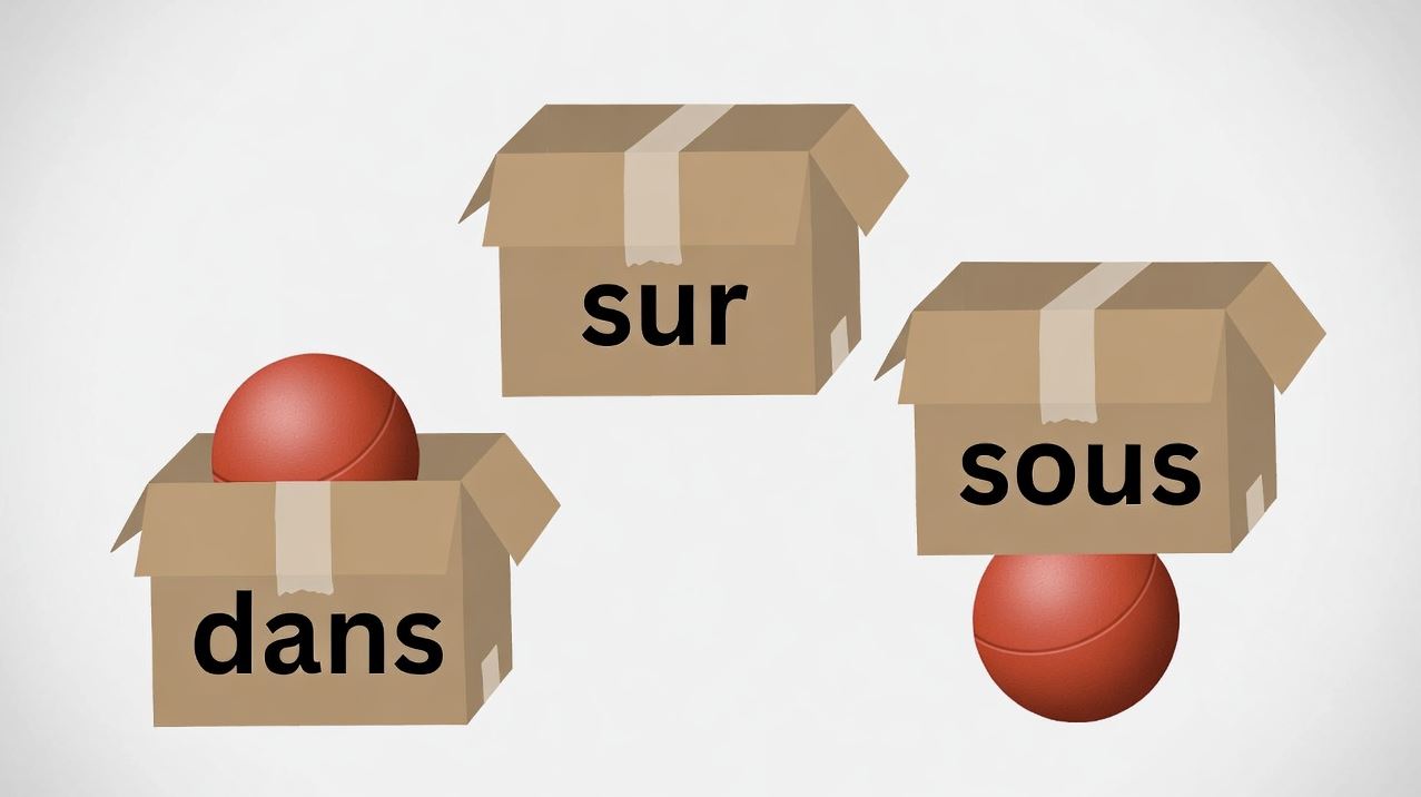 Prépositions de lieu en français A1 : dans, sur et sous