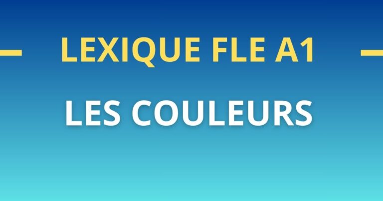 Lexique FLE A1 les couleurs