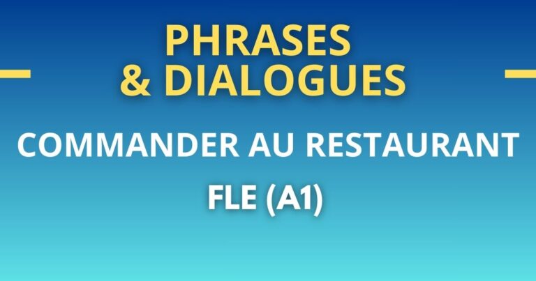 phrases dialogues FLE A1 restaurant