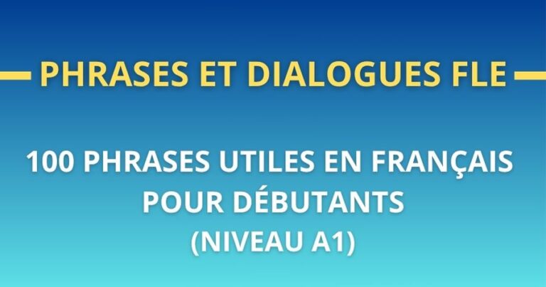 Phrases et dialogues FLE phrases francais utiles debutants