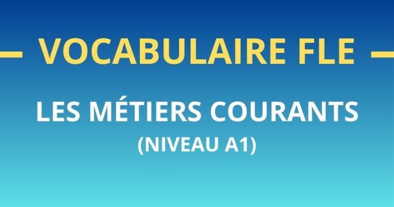 Vocabulaire FLE A1 : les métiers – fiche simple + PDF