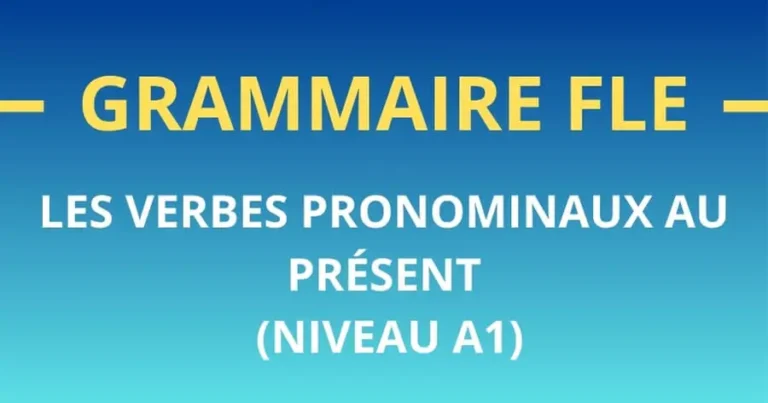 Grammaire FLE : les verbes pronominaux au présent (A1)