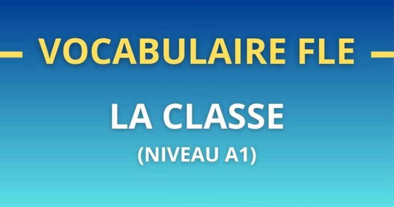 Vocabulaire FLE la classe